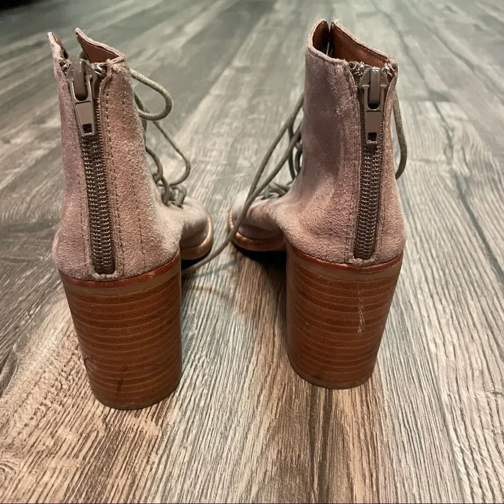 Revolve Jeffrey Campbell Cors Lace Up Booties Beige Suede